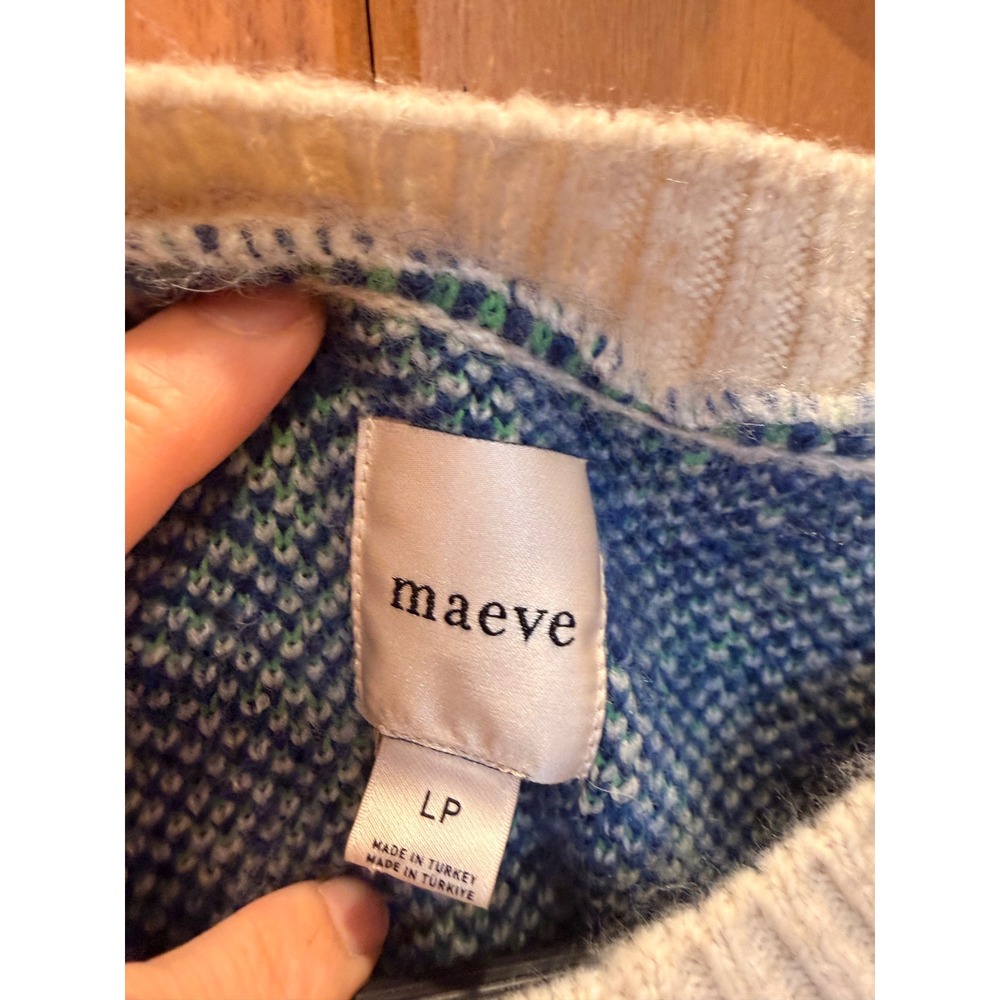 Anthropologie Maeve pop floral cardigan Chunky Knit Sweater Size Large Petite - Picture 2 of 5